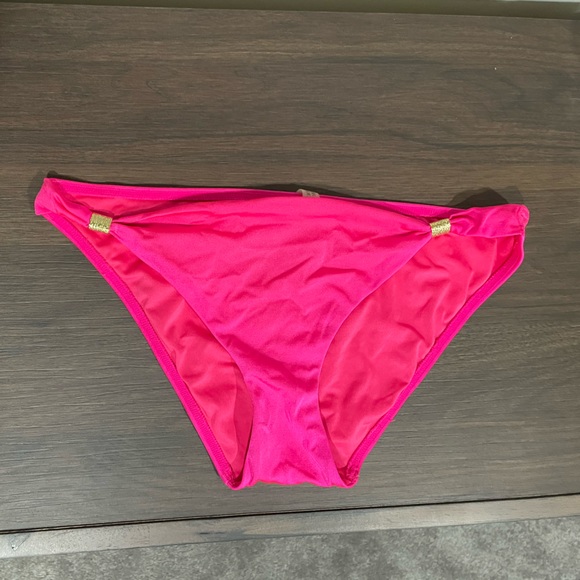Victoria's Secret Other - {Victoria's Secret} pink gold trim swim bikini bottom M